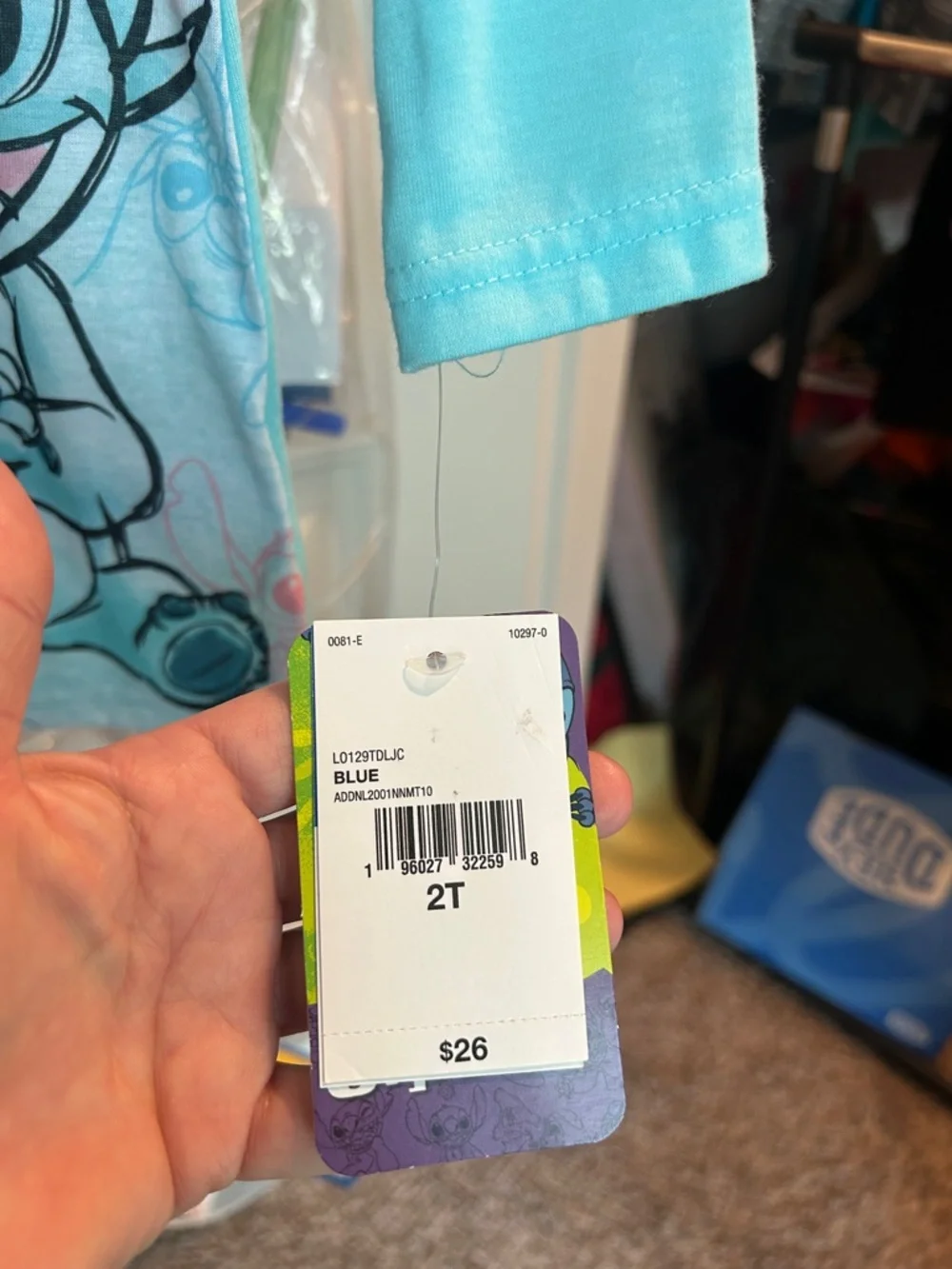 Disney Stitch Long Sleeve nightgown- Light Blue & Aqua - Picture 2 of 3